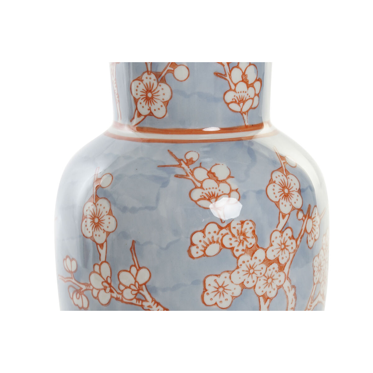 Vas DKD Home Decor 13 x 13 x 31 cm Porslin Blå Orange Orientalisk - 4