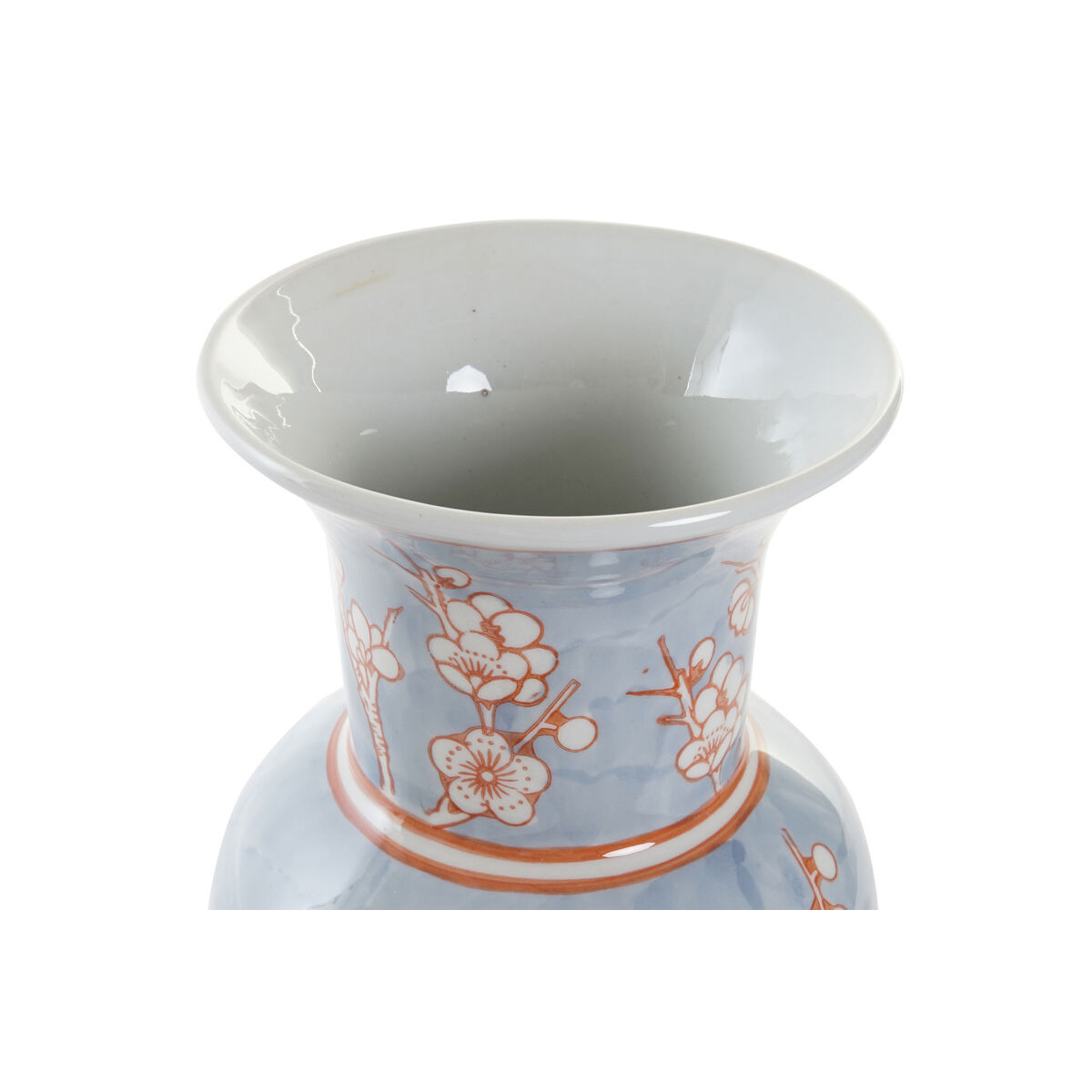 Vas DKD Home Decor 13 x 13 x 31 cm Porslin Blå Orange Orientalisk - 5