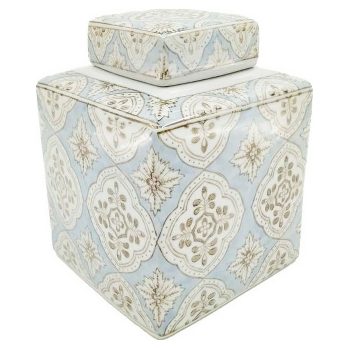 Vas DKD Home Decor 15,5 x 15,5 x 21,5 cm Porslin Beige Blå Arab - 3