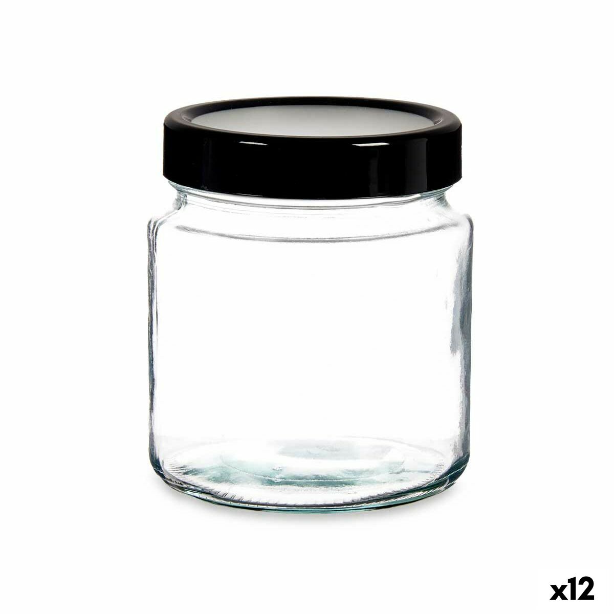 Burk Svart Transparent Glas (1 L) (12 antal)