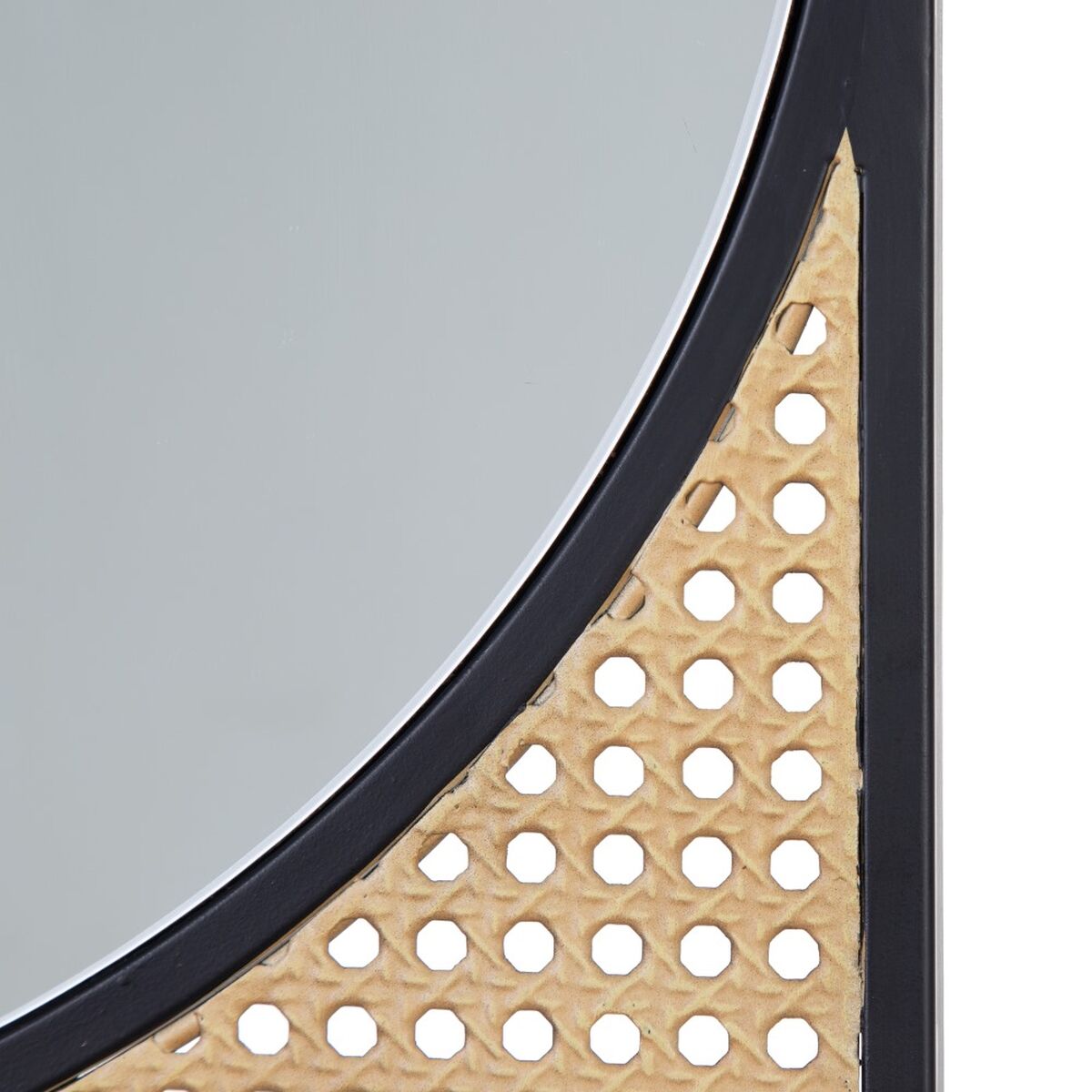 Väggspegel 45,5 x 1,5 x 76 cm Naturell Svart Metall - 3