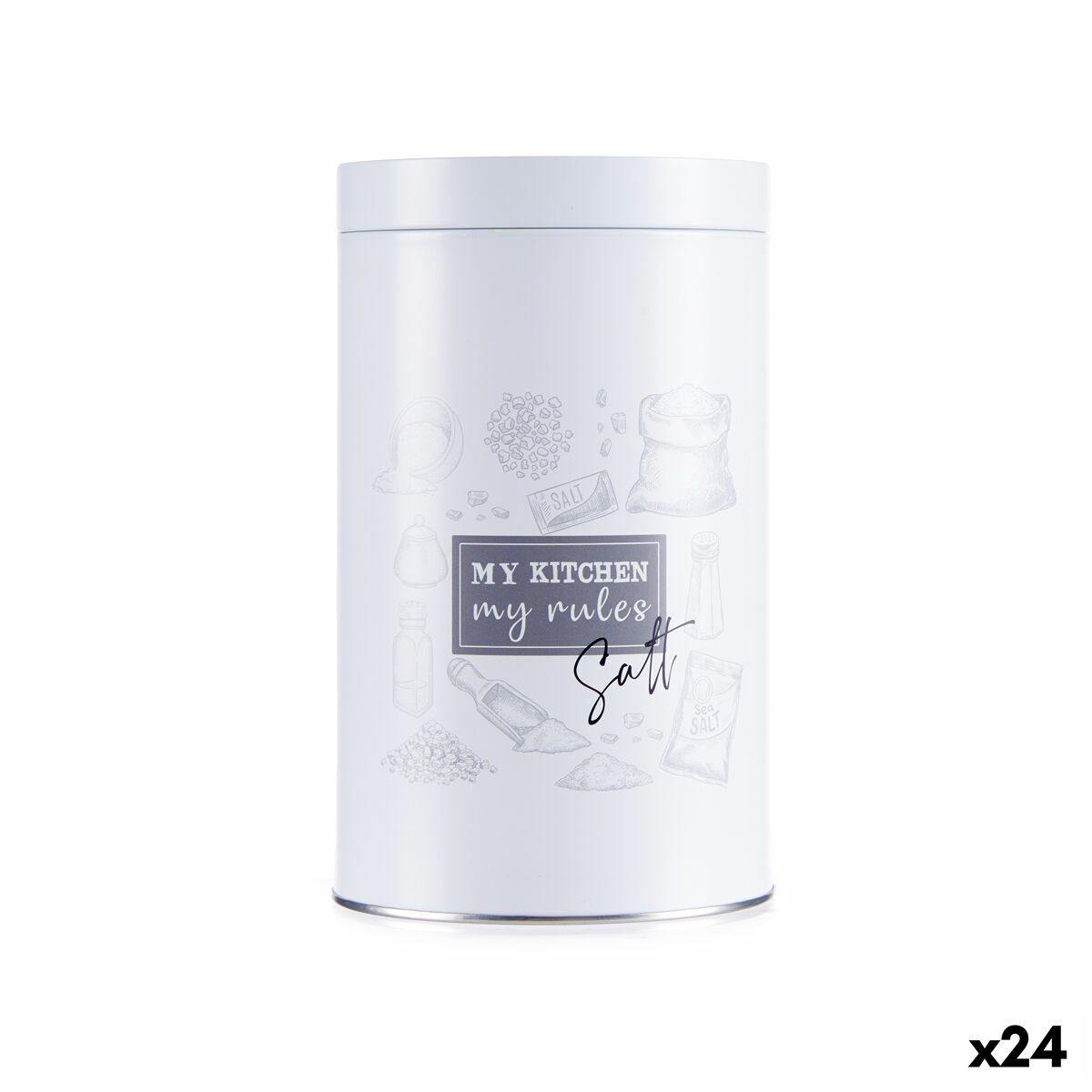 Burk Salt Vit Tenn (10,4 x 18,2 x 10,4 cm) (24 antal)