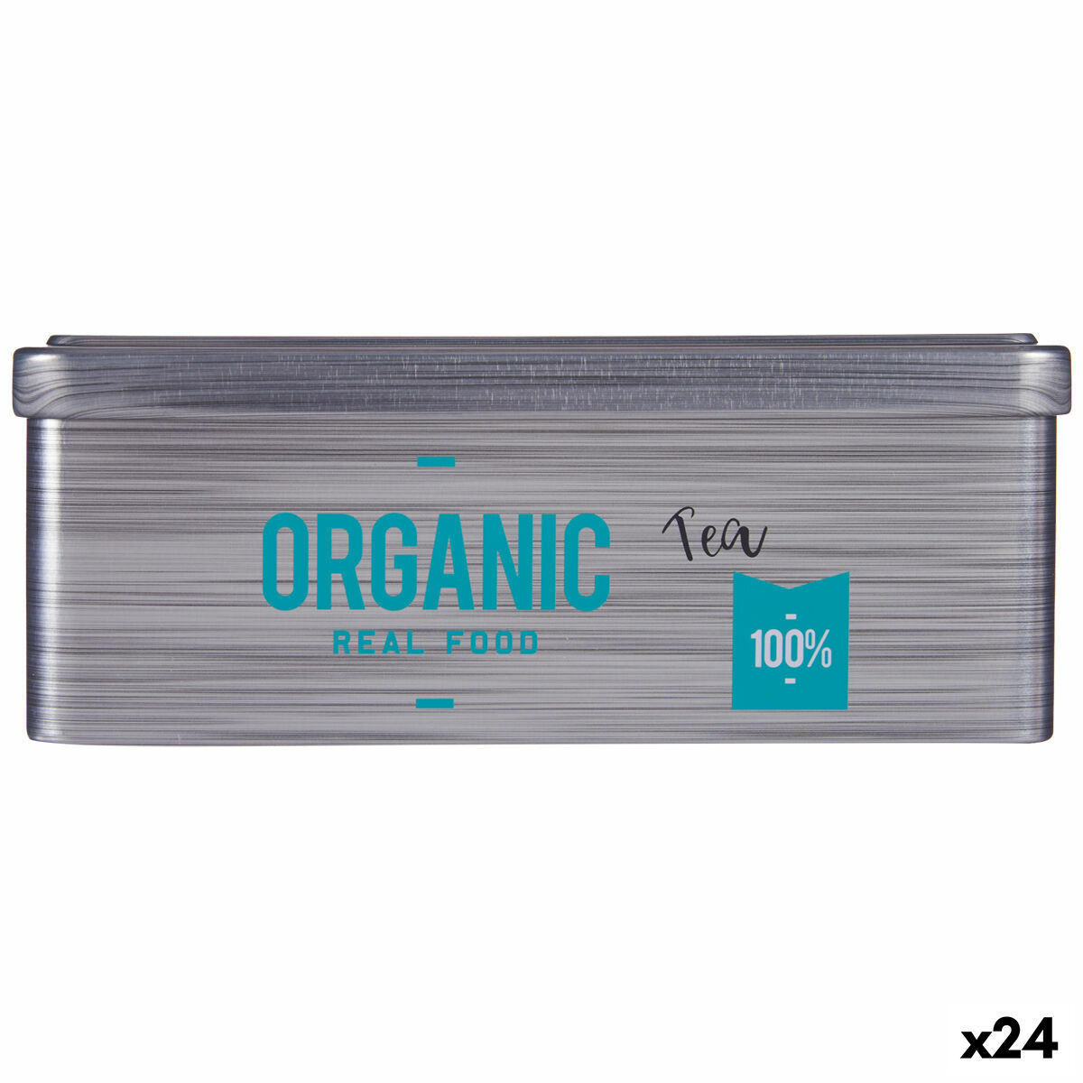 Låda för örtte Organic Tea Grå Tenn (11 x 7,1 x 18 cm) (24 antal)