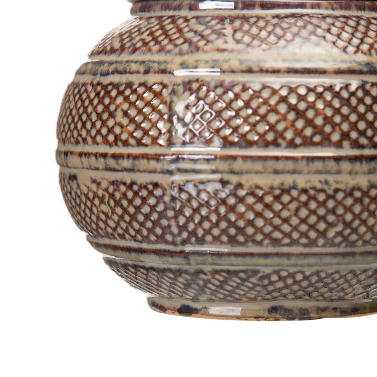Vas 17 x 17 x 17,5 cm Keramik Brun - 2