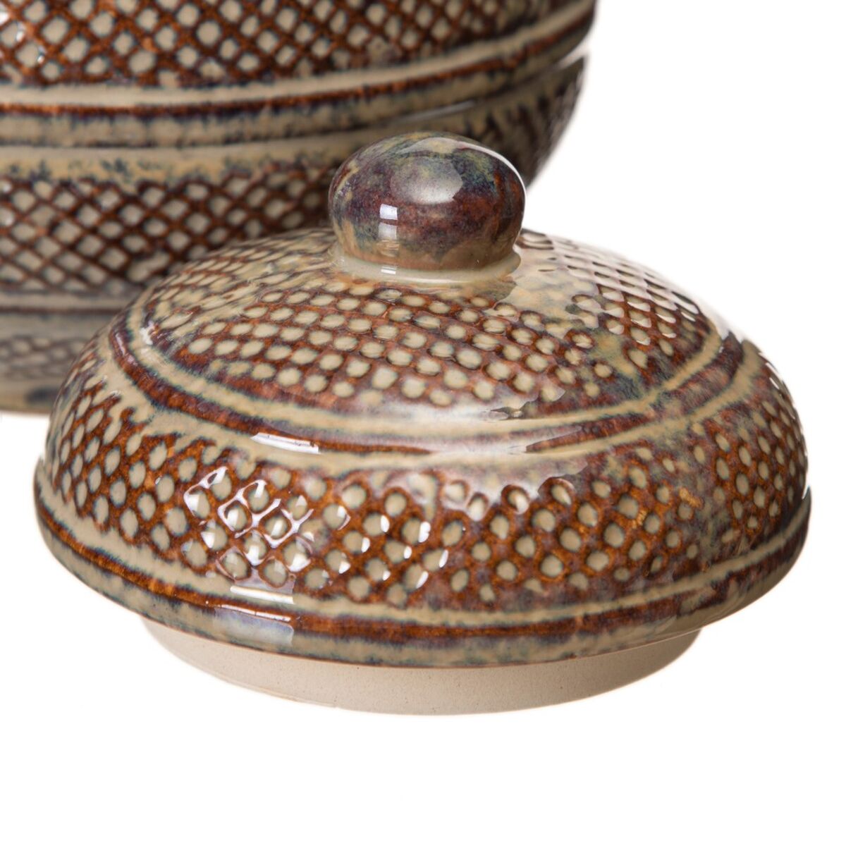 Vas 17 x 17 x 17,5 cm Keramik Brun - 3