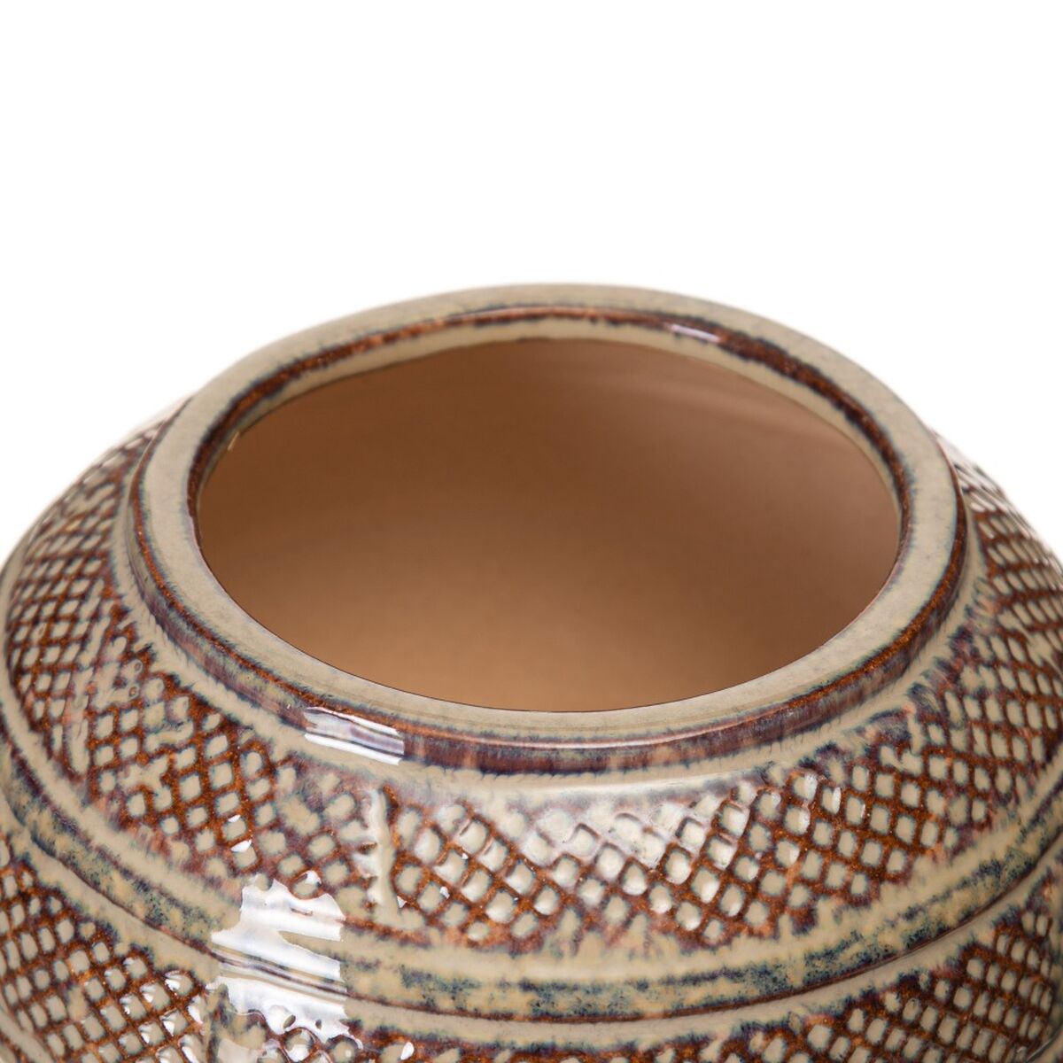 Vas 17 x 17 x 17,5 cm Keramik Brun - 4
