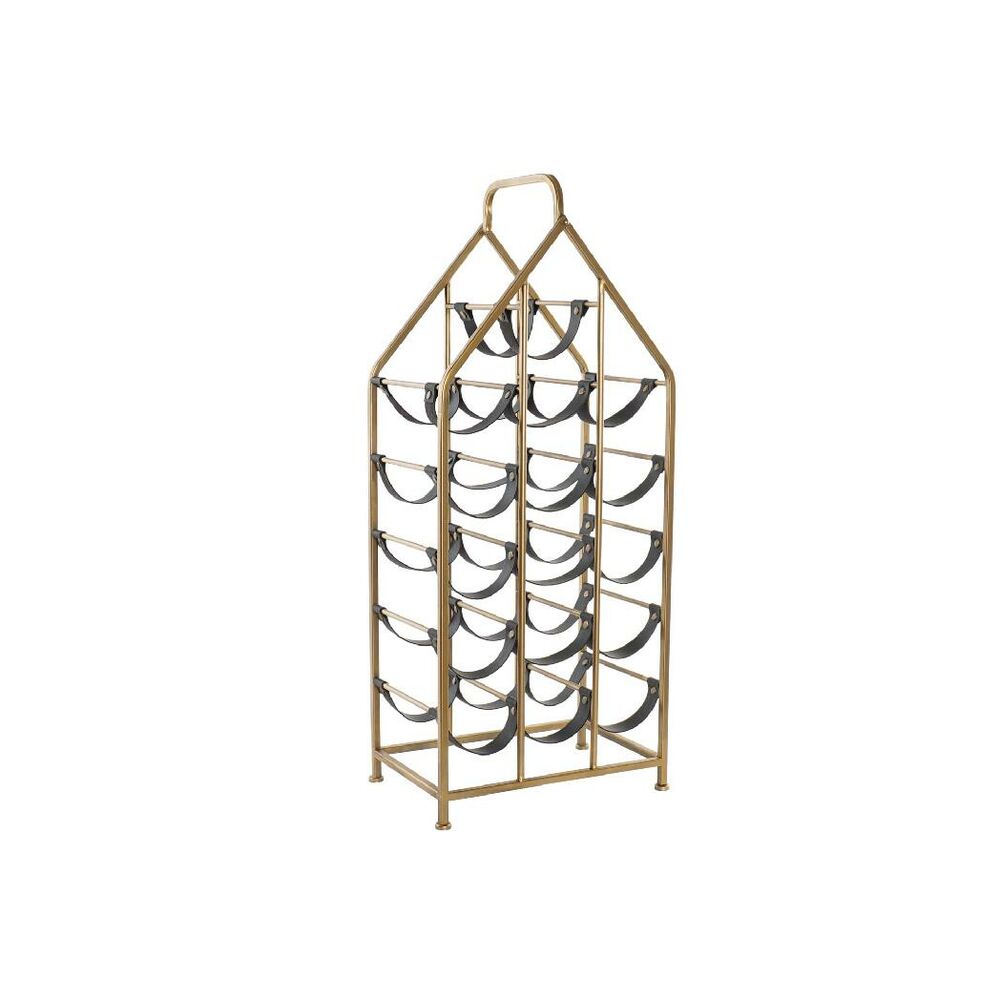 Flaskställ DKD Home Decor Svart Gyllene Metall Plast 37,5 x 24,5 x 82 cm