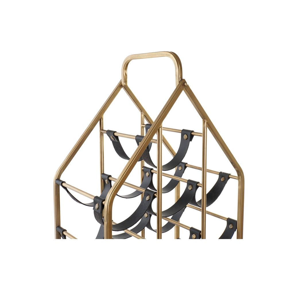 Flaskställ DKD Home Decor Svart Gyllene Metall Plast 37,5 x 24,5 x 82 cm - 2