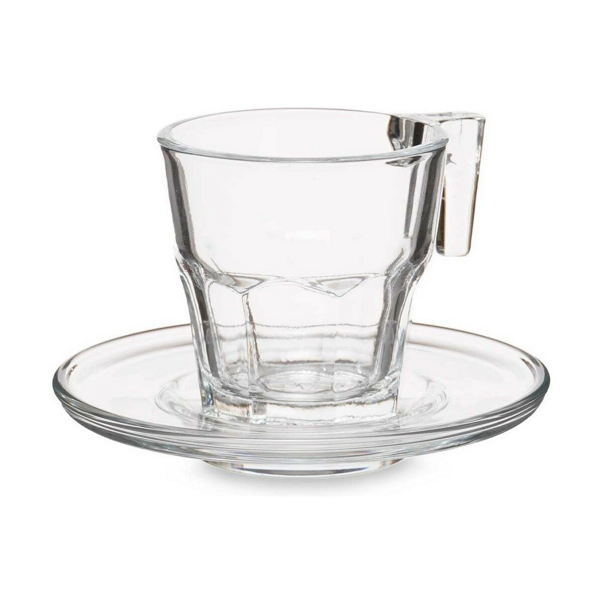 Set med 6 koppar och fat Casablanca Transparent Glas 4 antal (70 ml) - 2