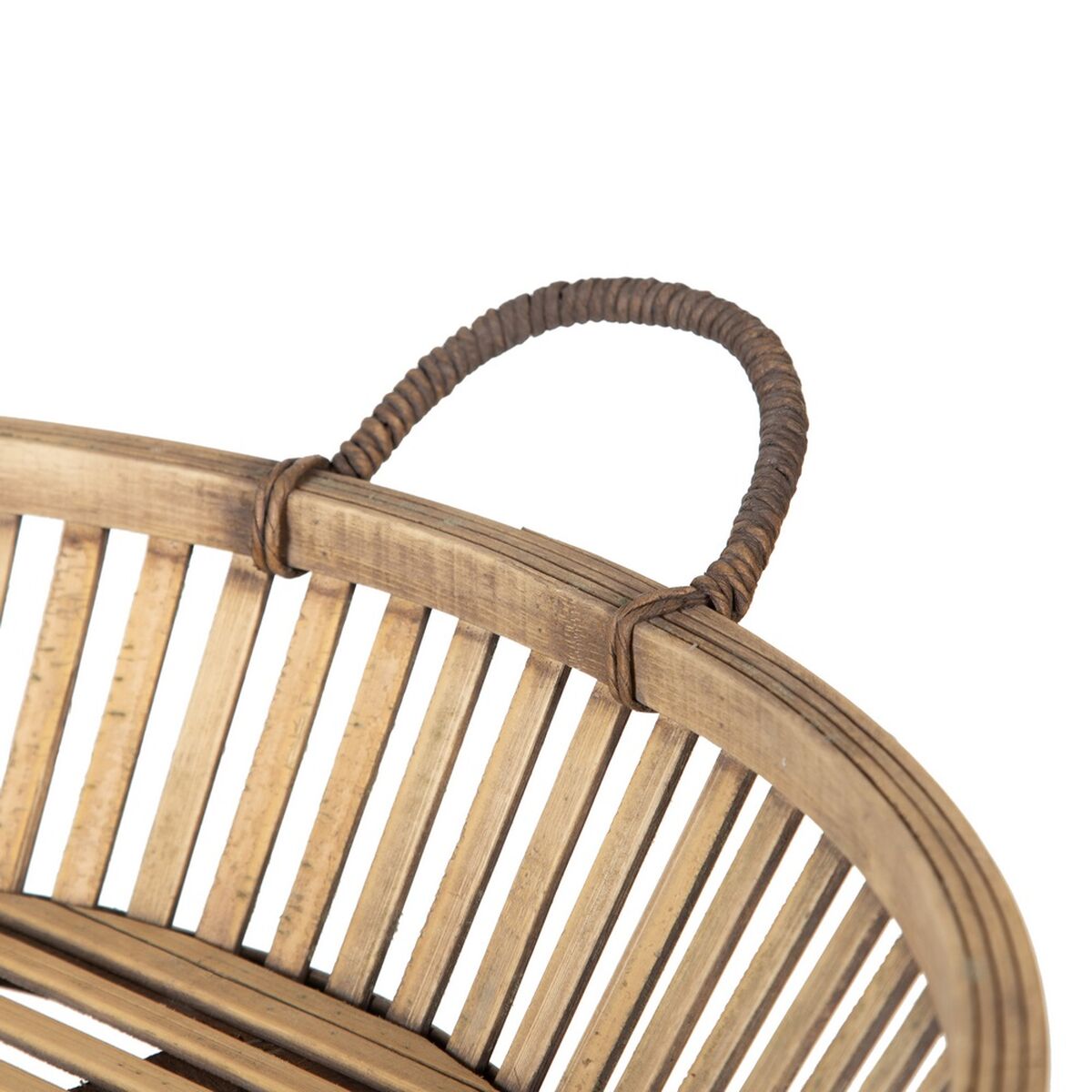Snacksbricka 50 x 50 x 9,5 cm Naturell Rattan (2 antal) - 4