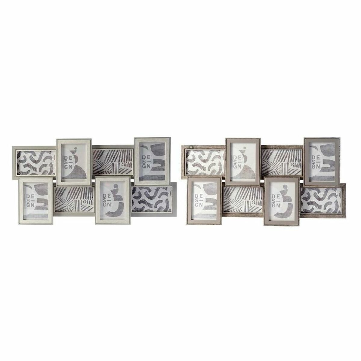 Fotoram DKD Home Decor 60 x 3 x 32 cm Glas Grå Brun Trä MDF Urban (2 antal) - 3