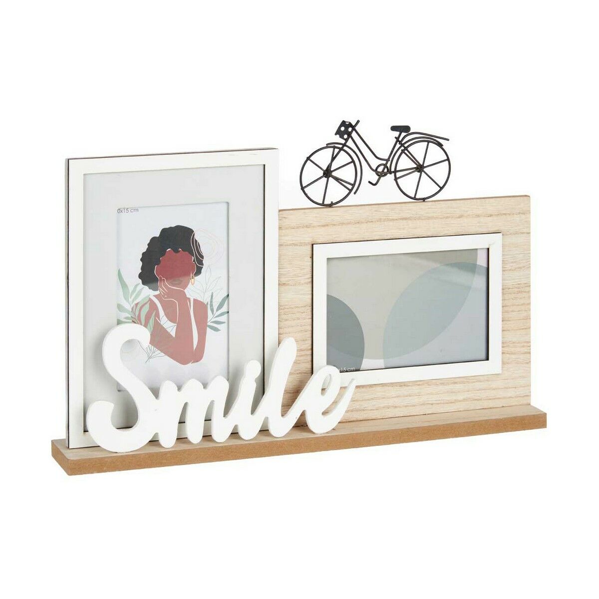 Fotoram Smile 2 fotos Svart Brun Trä MDF (6 antal) (40 x 27 x 6 cm) - 4