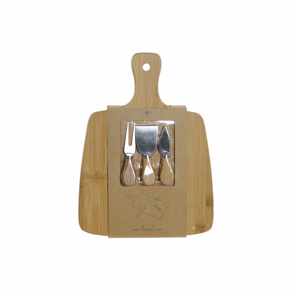 Skärbräda DKD Home Decor Naturell Metall Bambu Rostfritt stål Rektangulär 30 x 40 cm 38 x 28 x 4 cm - 3