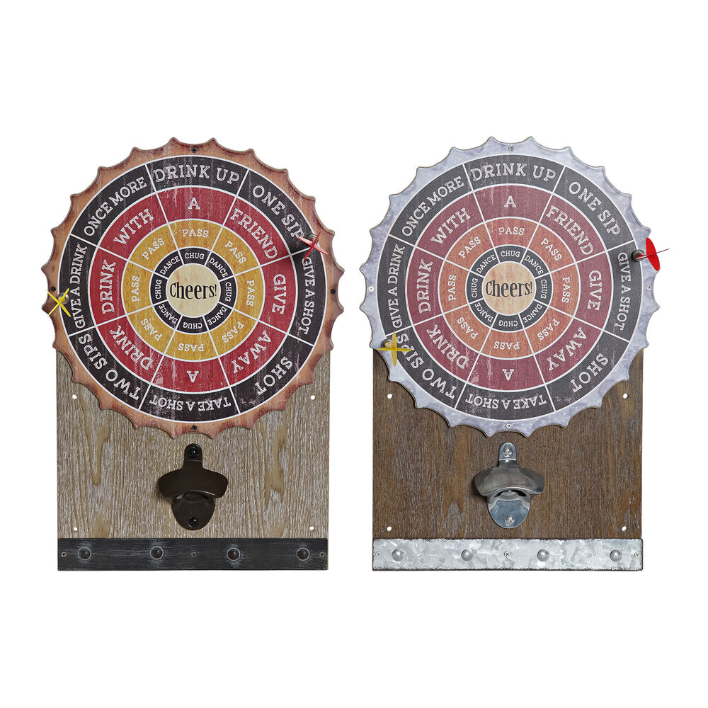 Kapsylöppnare DKD Home Decor Brun Multicolour Järn Plast Trä MDF 27,5 x 4 x 40 cm - 4