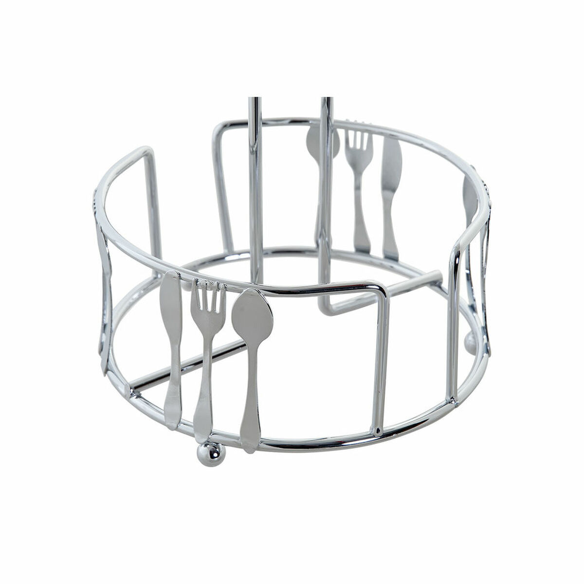Köksrullehållare DKD Home Decor Silvrig Metall Plast 14 x 14 x 29 cm - 2