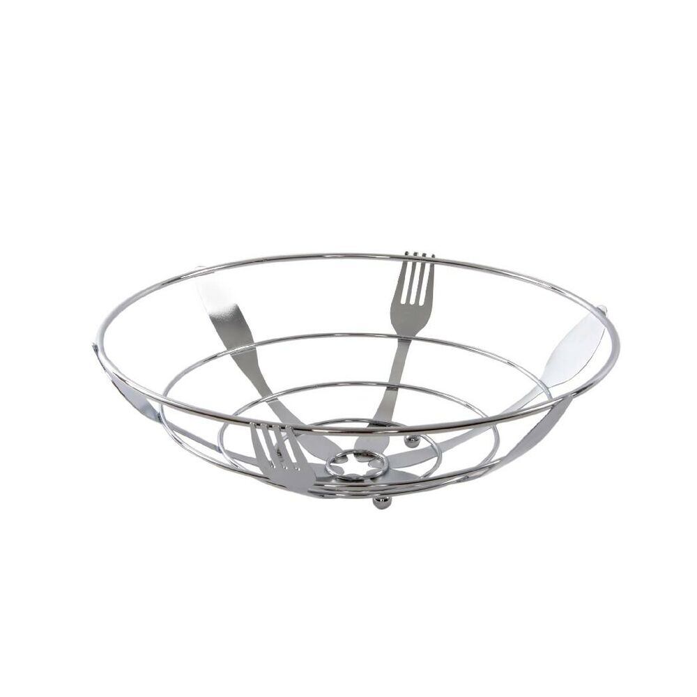 Fruktskål DKD Home Decor Silvrig Metall Plast