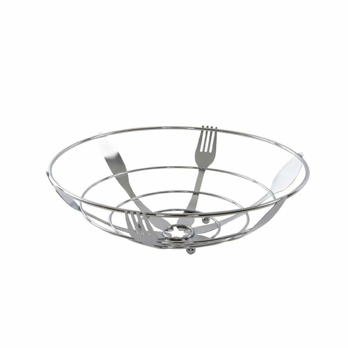 Fruktskål DKD Home Decor Silvrig Metall Plast - 3