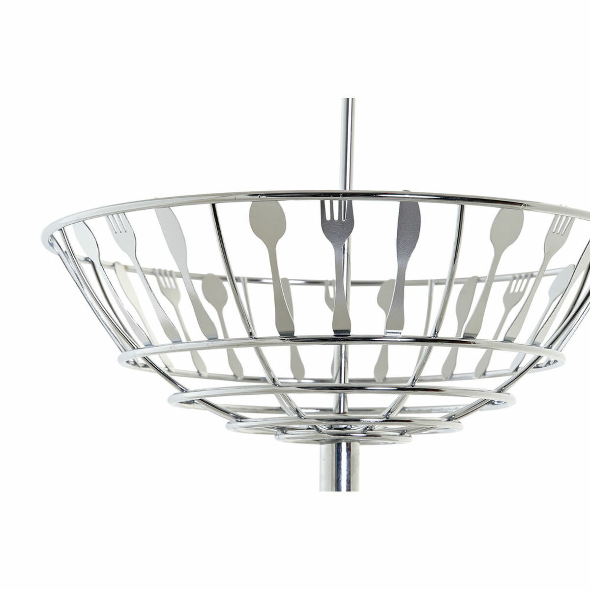 Fruktskål DKD Home Decor Silvrig Metall Plast 28 x 28 x 40 cm - 5