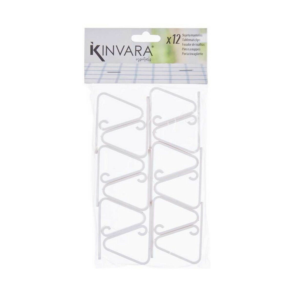 Klämma för bordsduk Vit Plast (5,5 x 4,5 x 1,5 cm) (12 antal) - 2