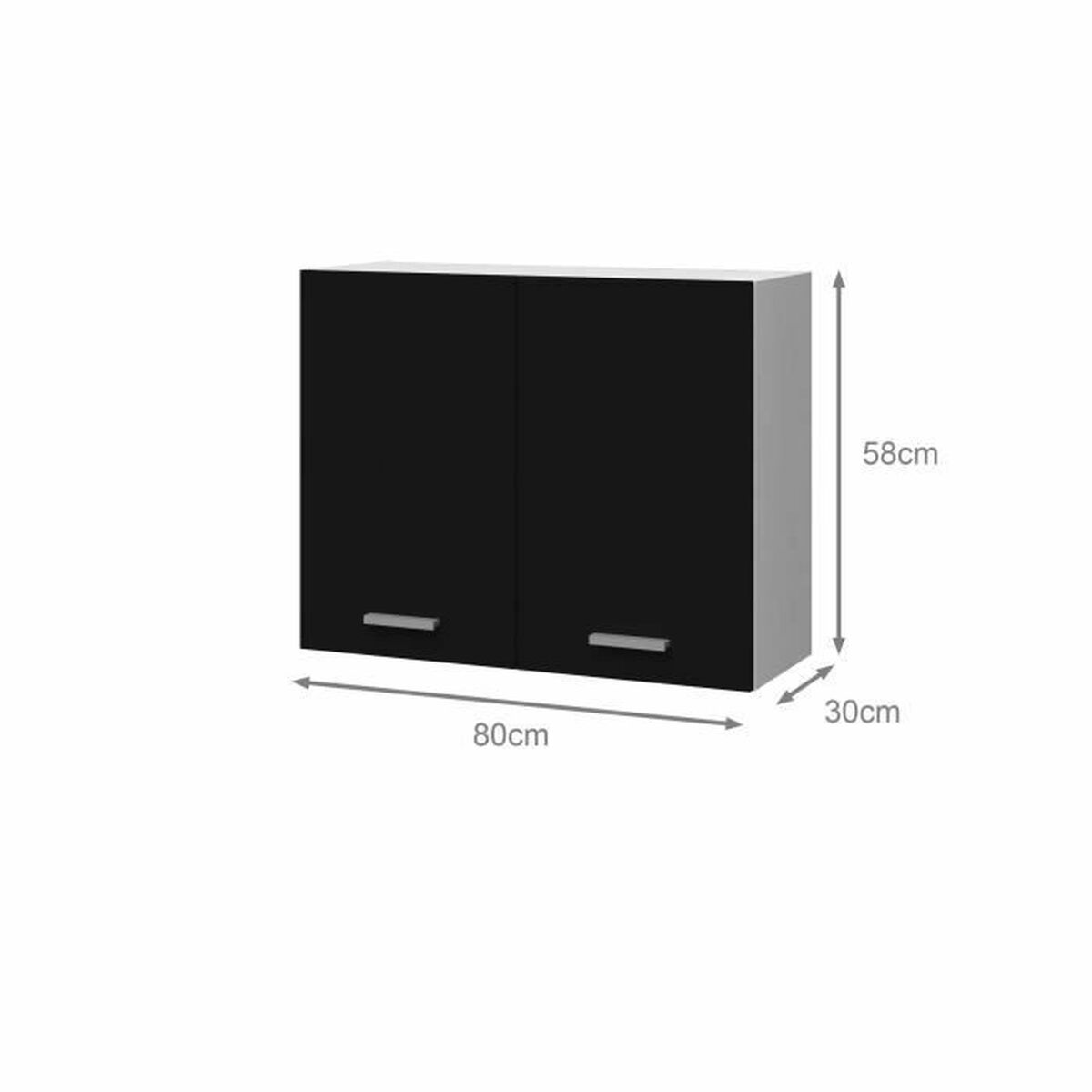 Skåp 60 x 30 x 58 cm Svart matt - 2
