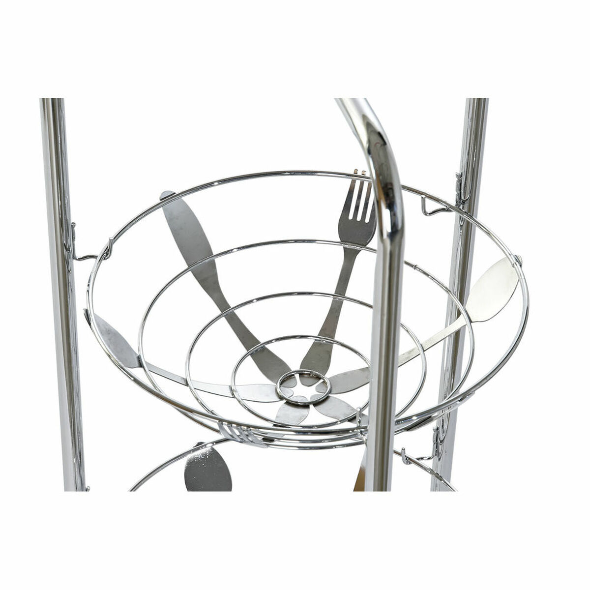 Fruktskål DKD Home Decor Silvrig 28 x 28 x 74 cm Rostfri krommetall - 6