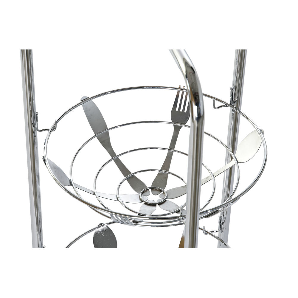 Fruktskål DKD Home Decor Silvrig 28 x 28 x 74 cm Rostfri krommetall - 3