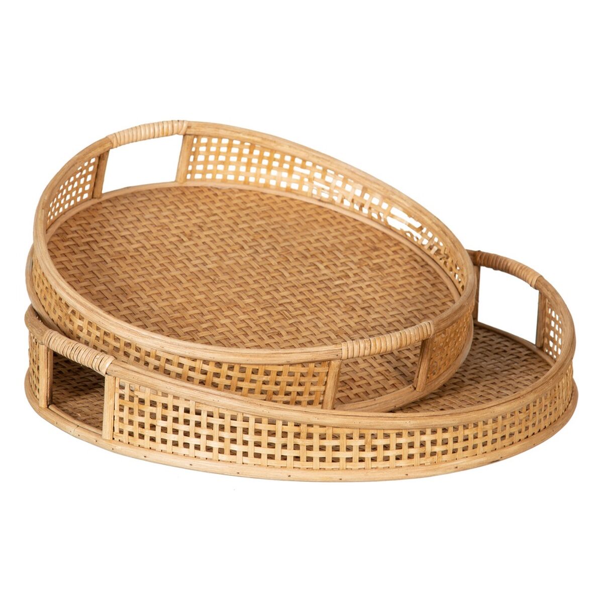 Snacksbricka 49,5 x 48 x 9 cm Naturell Bambu (2 antal)