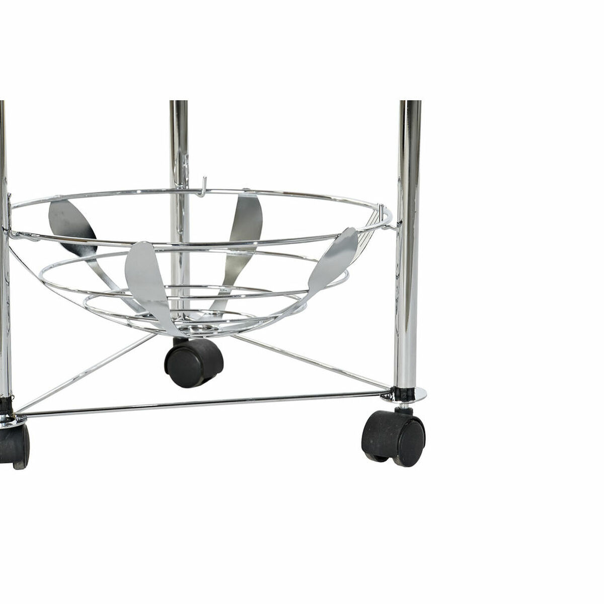 Fruktskål DKD Home Decor 28 x 28 x 95 cm Silvrig Rostfri krommetall - 5