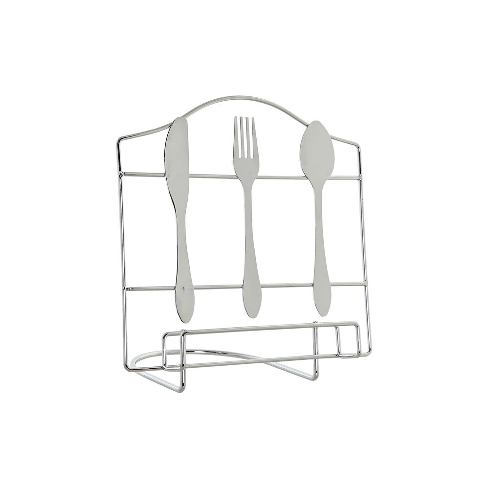 Hållare DKD Home Decor Bestick Silvrig Metall Plast 23 x 15 x 22 cm