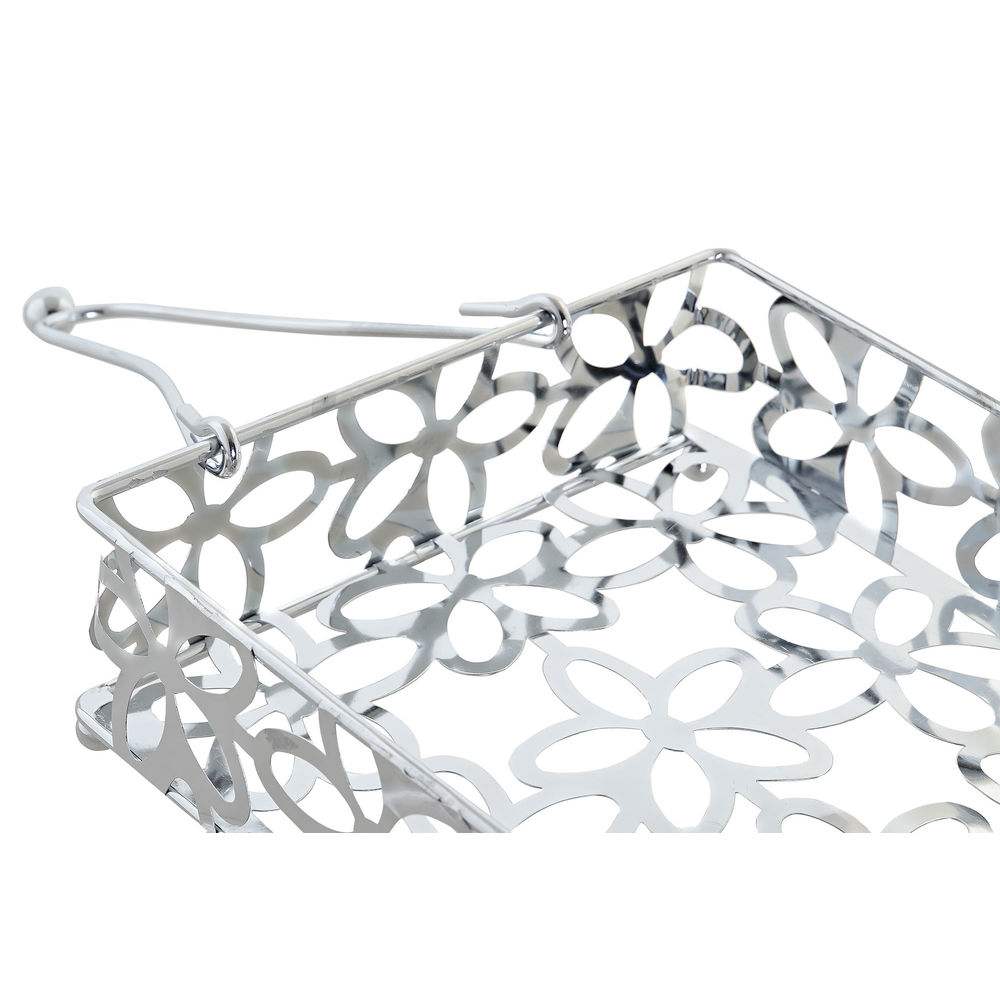 Servetthållare DKD Home Decor Marguerite Silvrig Metall Plast 18 x 19 x 6 cm - 2