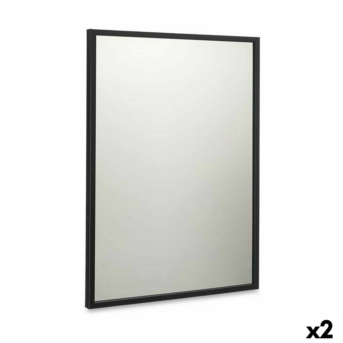 Väggspegel 50 x 70 cm Svart Trä MDF (2 antal)
