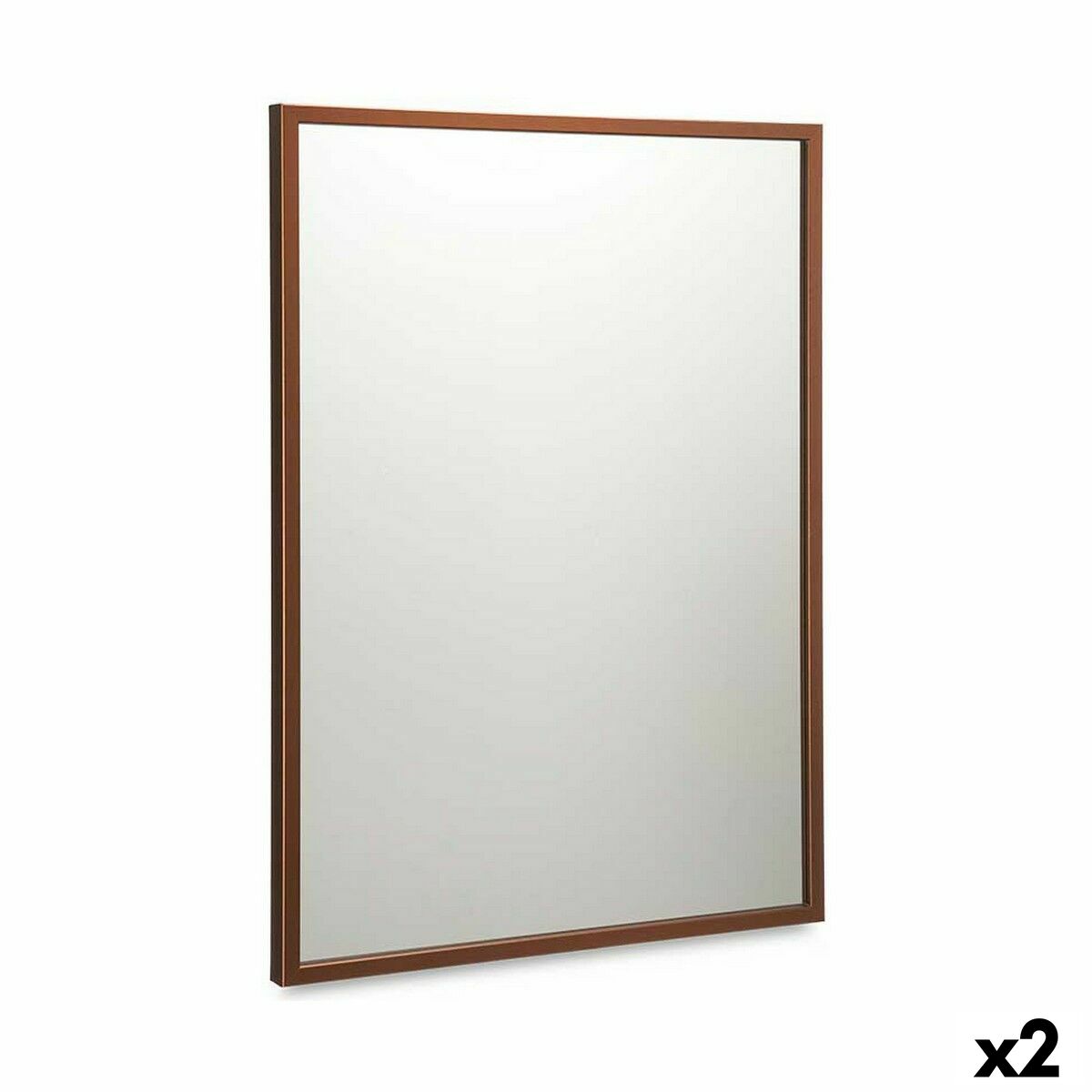 Väggspegel 50 x 70 cm Brons Trä MDF (2 antal)