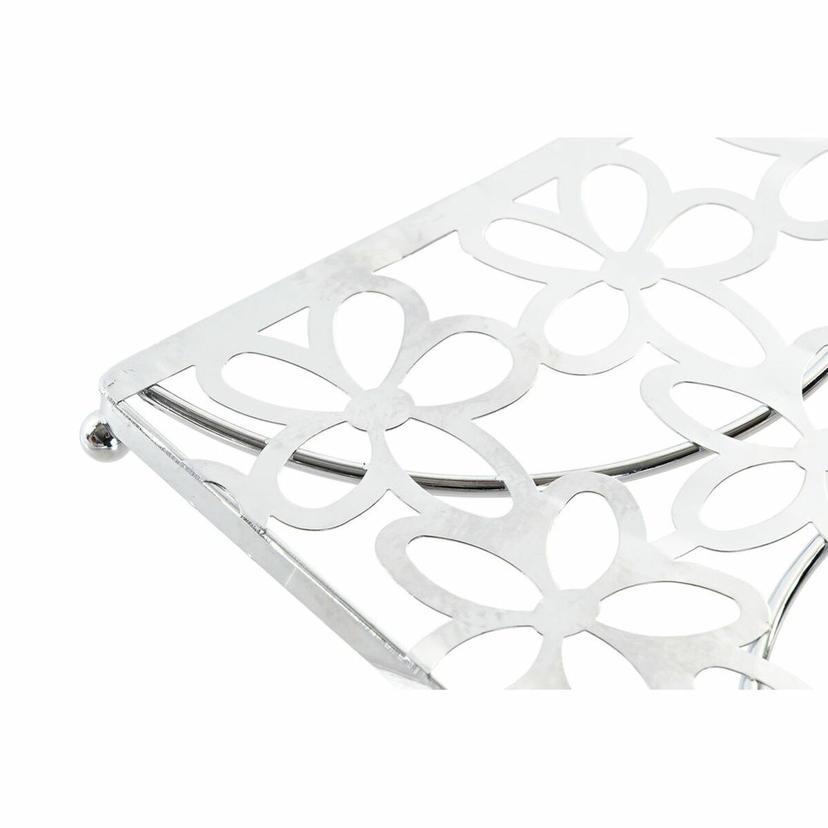 Bordsunderlägg DKD Home Decor Silvrig Metall Plast 18 x 18 x 1,5 cm - 4
