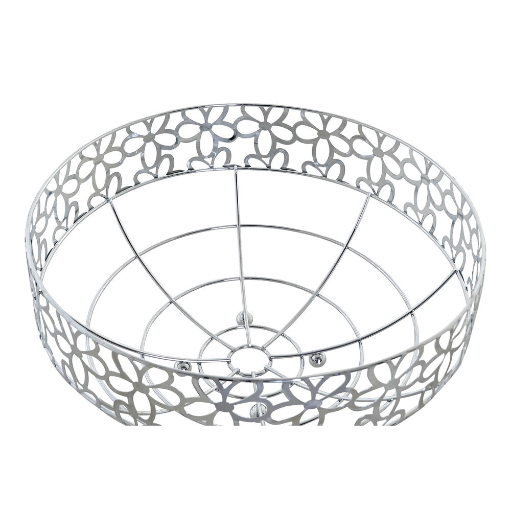 Fruktskål DKD Home Decor Silvrig Metall Plast 28 x 28 x 13,5 cm - 2