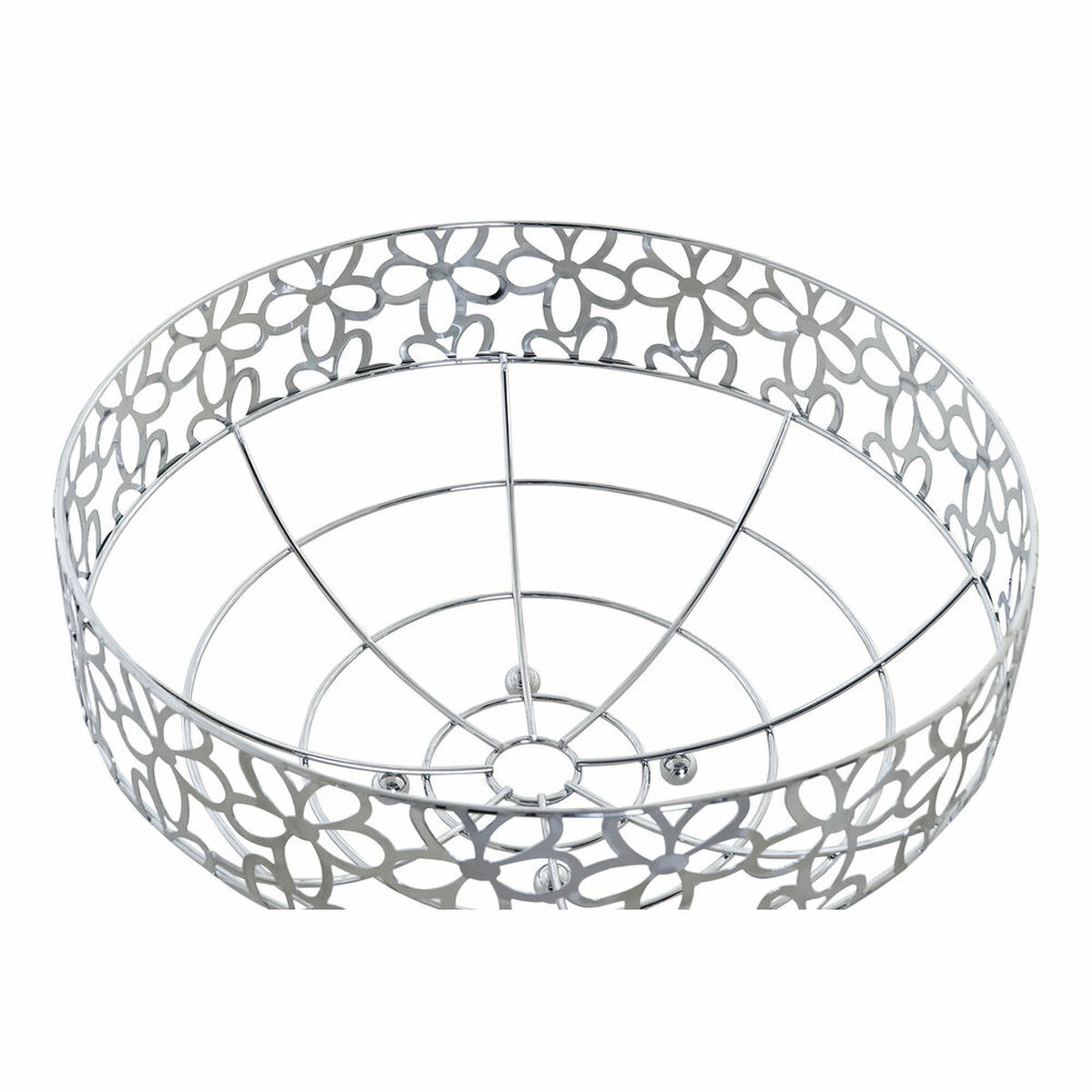 Fruktskål DKD Home Decor Silvrig Metall Plast 28 x 28 x 13,5 cm - 4