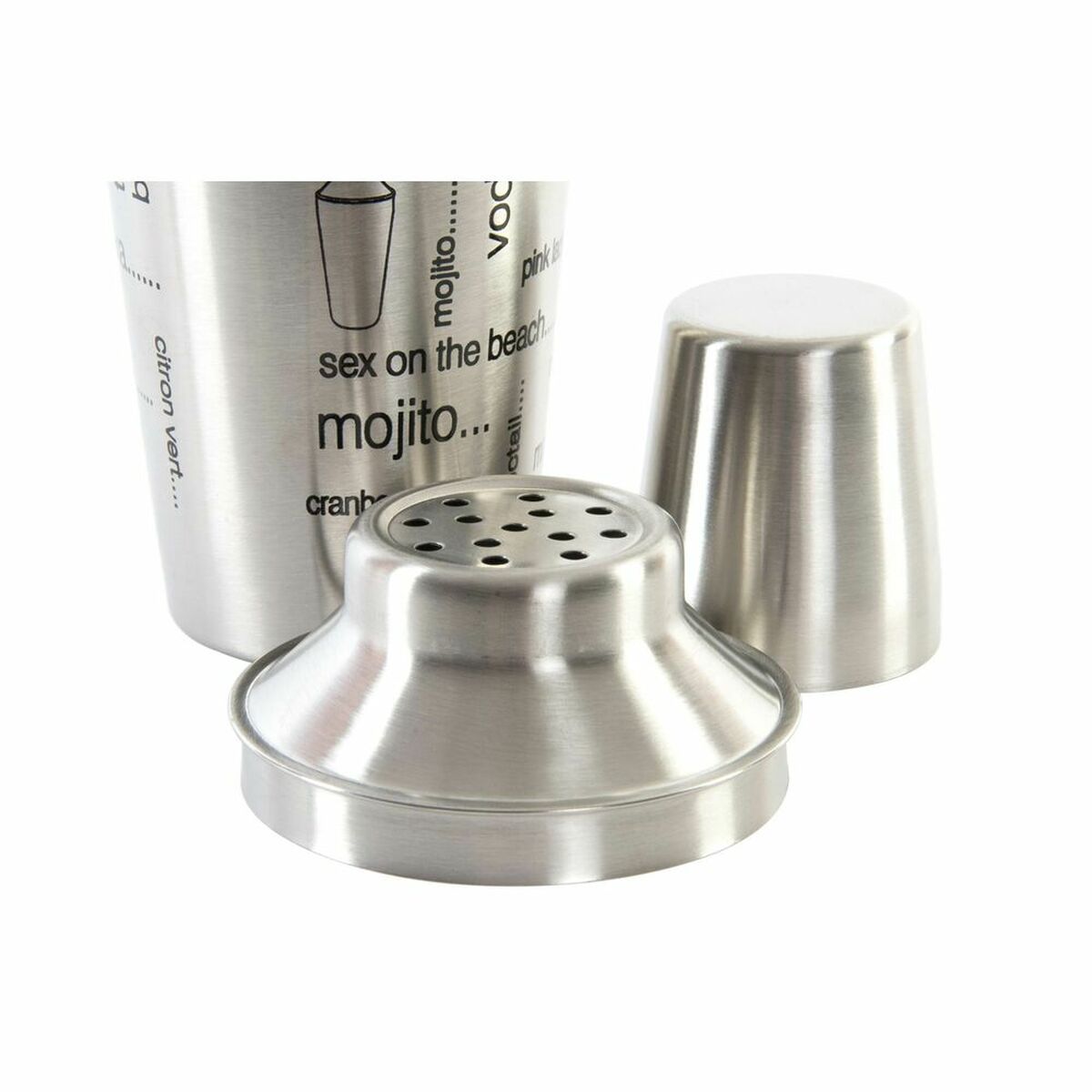 Cocktail shaker DKD Home Decor Silvrig Rostfritt stål Plast 9 x 9 x 22 cm - 5