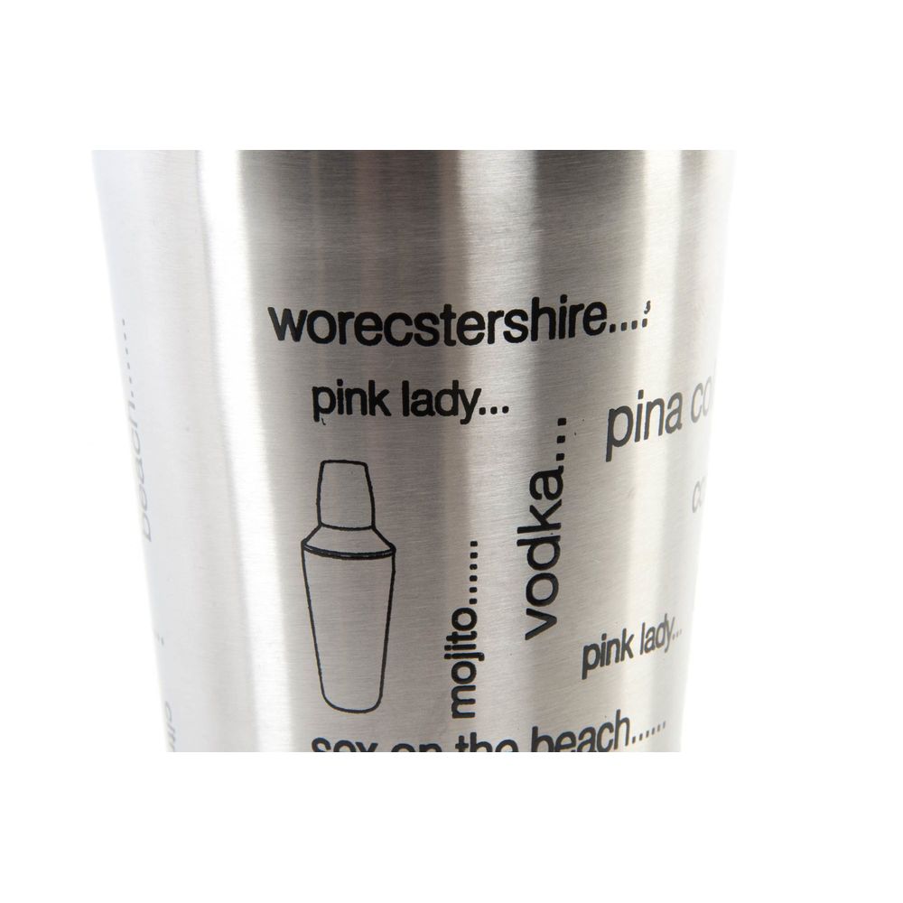 Cocktail shaker DKD Home Decor Silvrig Rostfritt stål Plast 9 x 9 x 22 cm - 3