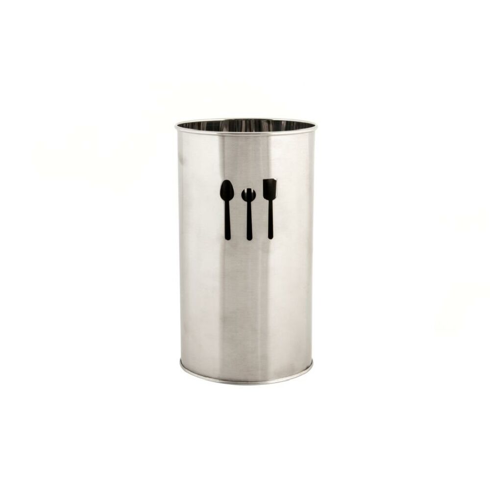 Besticks-sortering DKD Home Decor Silvrig Rostfritt stål Plast 10 x 10 x 18 cm