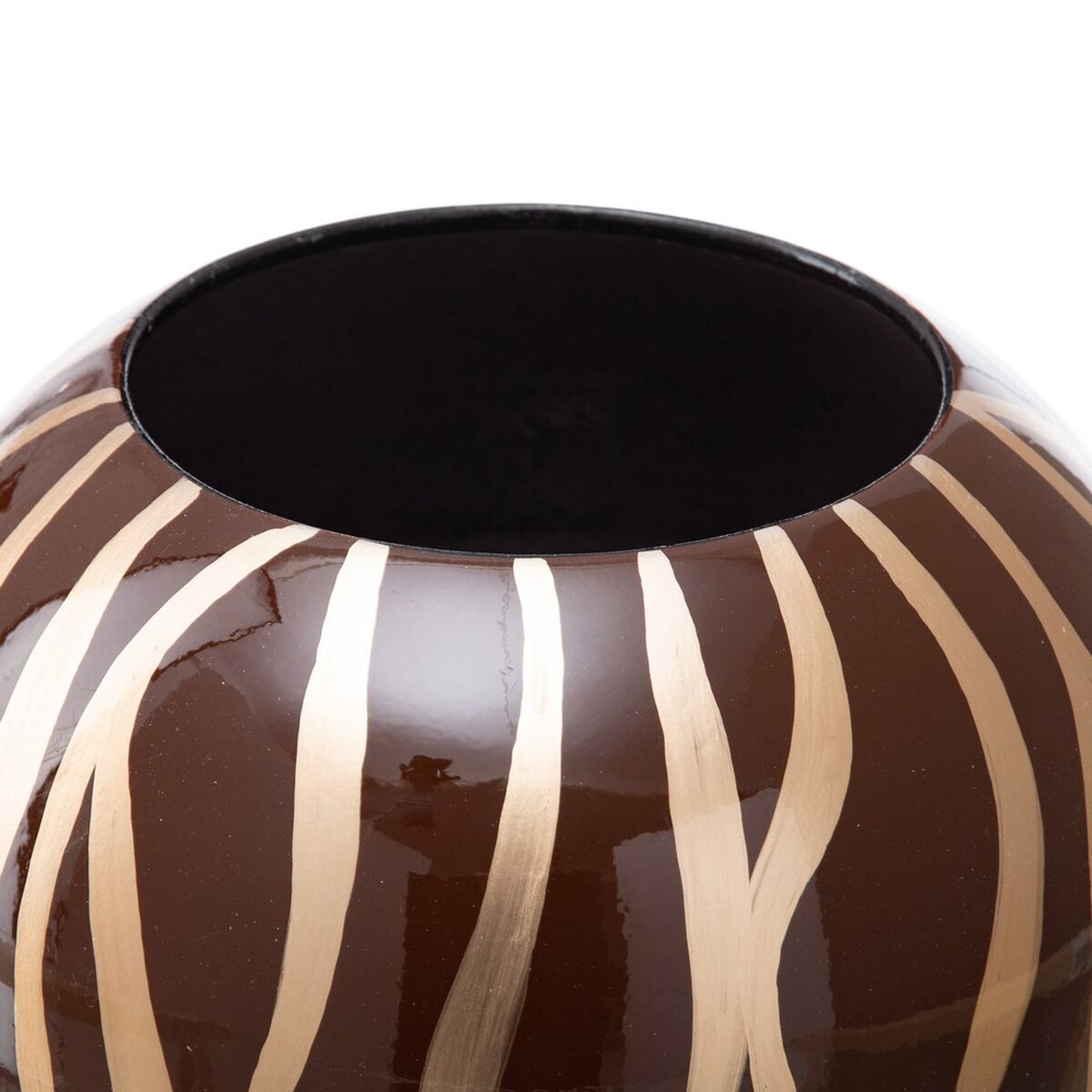 Vas 24,5 x 24,5 x 20 cm Zebra Keramik Gyllene Brun - 4
