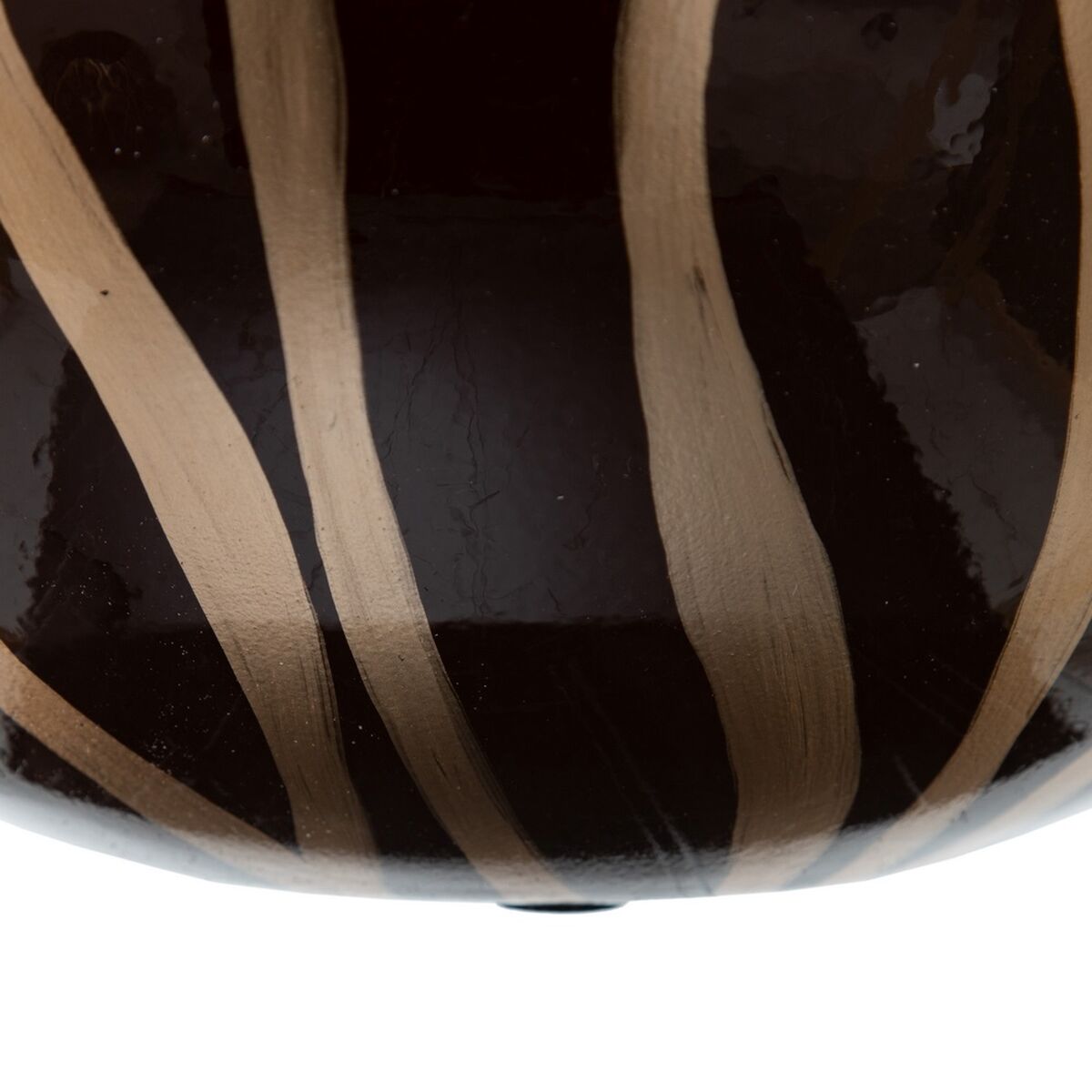 Vas 24,5 x 24,5 x 20 cm Zebra Keramik Gyllene Brun - 2