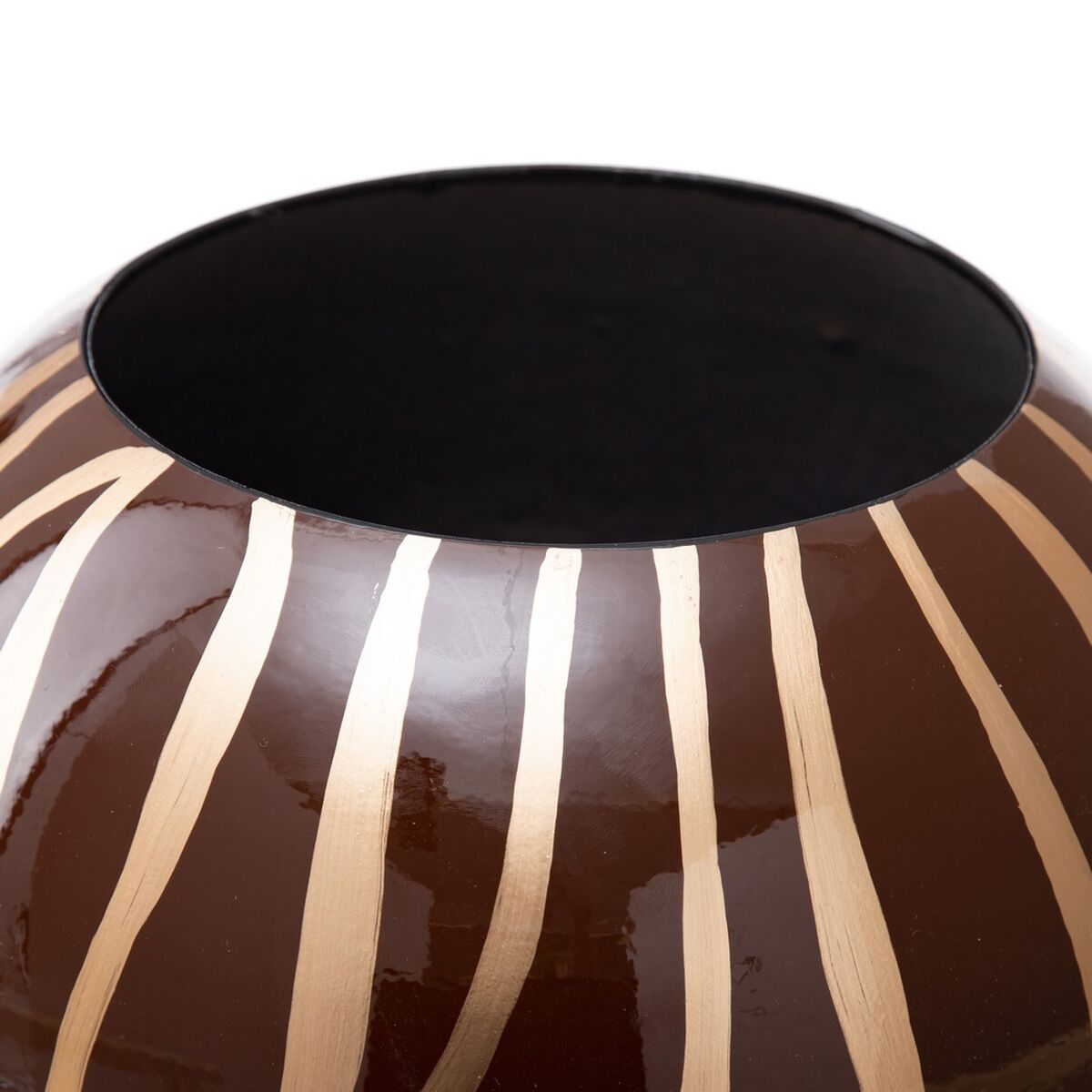 Vas 27 x 27 x 23 cm Zebra Keramik Gyllene Brun - 4