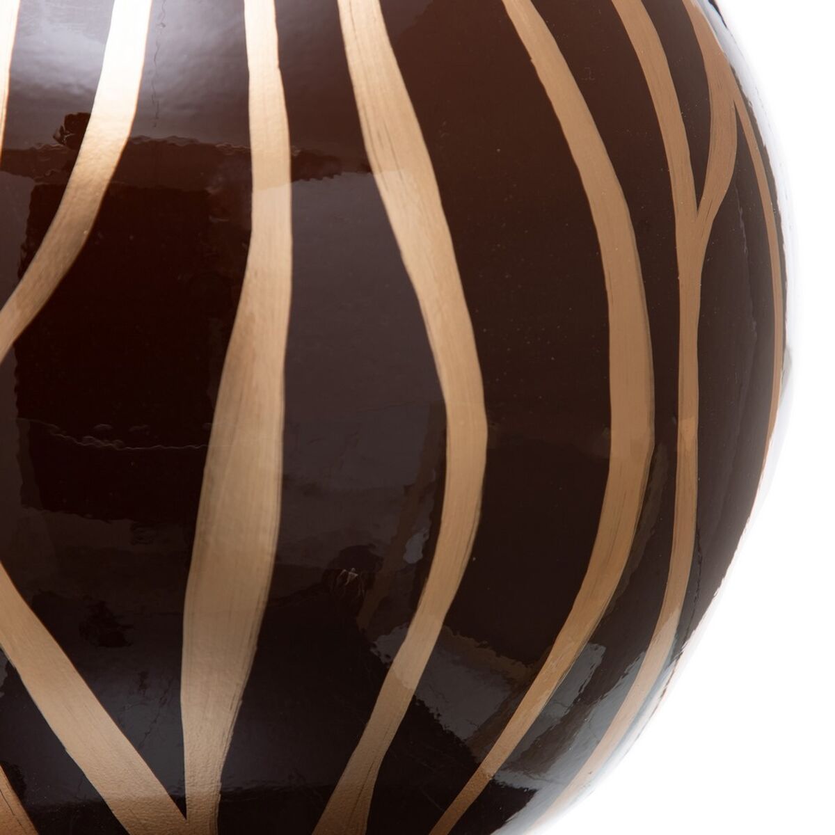 Vas 27 x 27 x 23 cm Zebra Keramik Gyllene Brun - 3