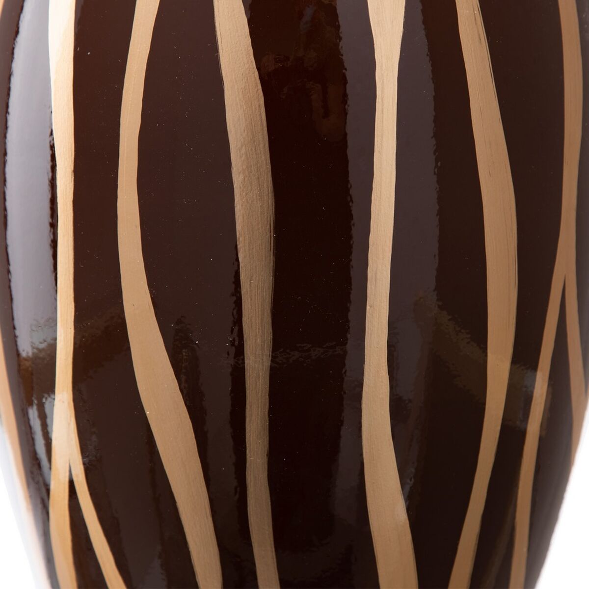 Vas 21,5 x 21,5 x 36 cm Zebra Keramik Gyllene Brun - 3