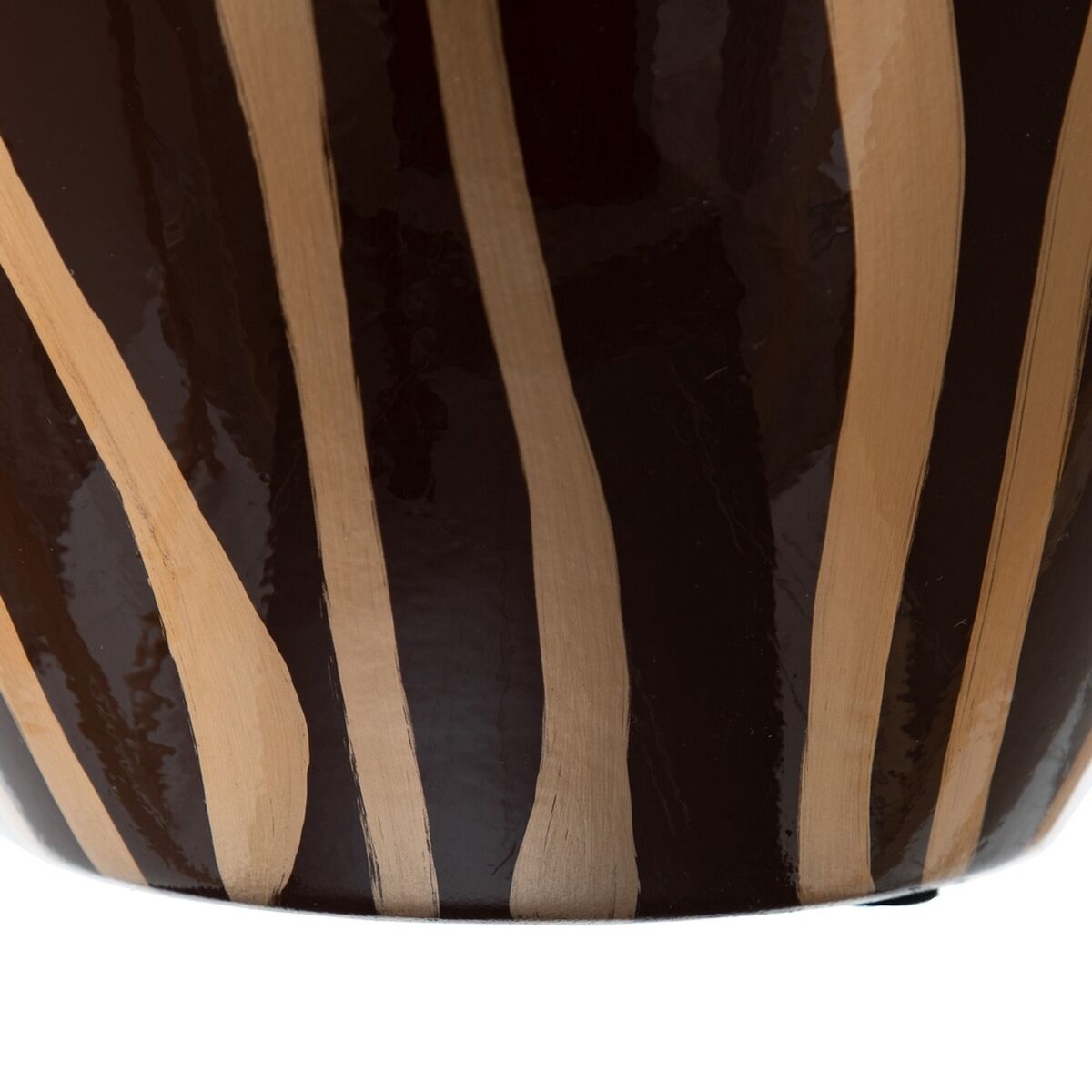 Vas 21,5 x 21,5 x 36 cm Zebra Keramik Gyllene Brun - 2