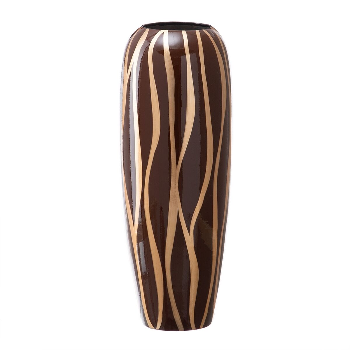 Vas Zebra Keramik Gyllene Brun 18 x 18 x 48 cm