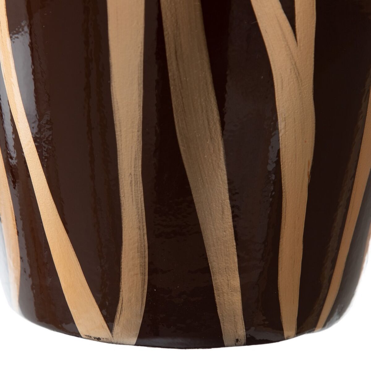 Vas 21 x 21 x 58,5 cm Zebra Keramik Gyllene Brun - 2