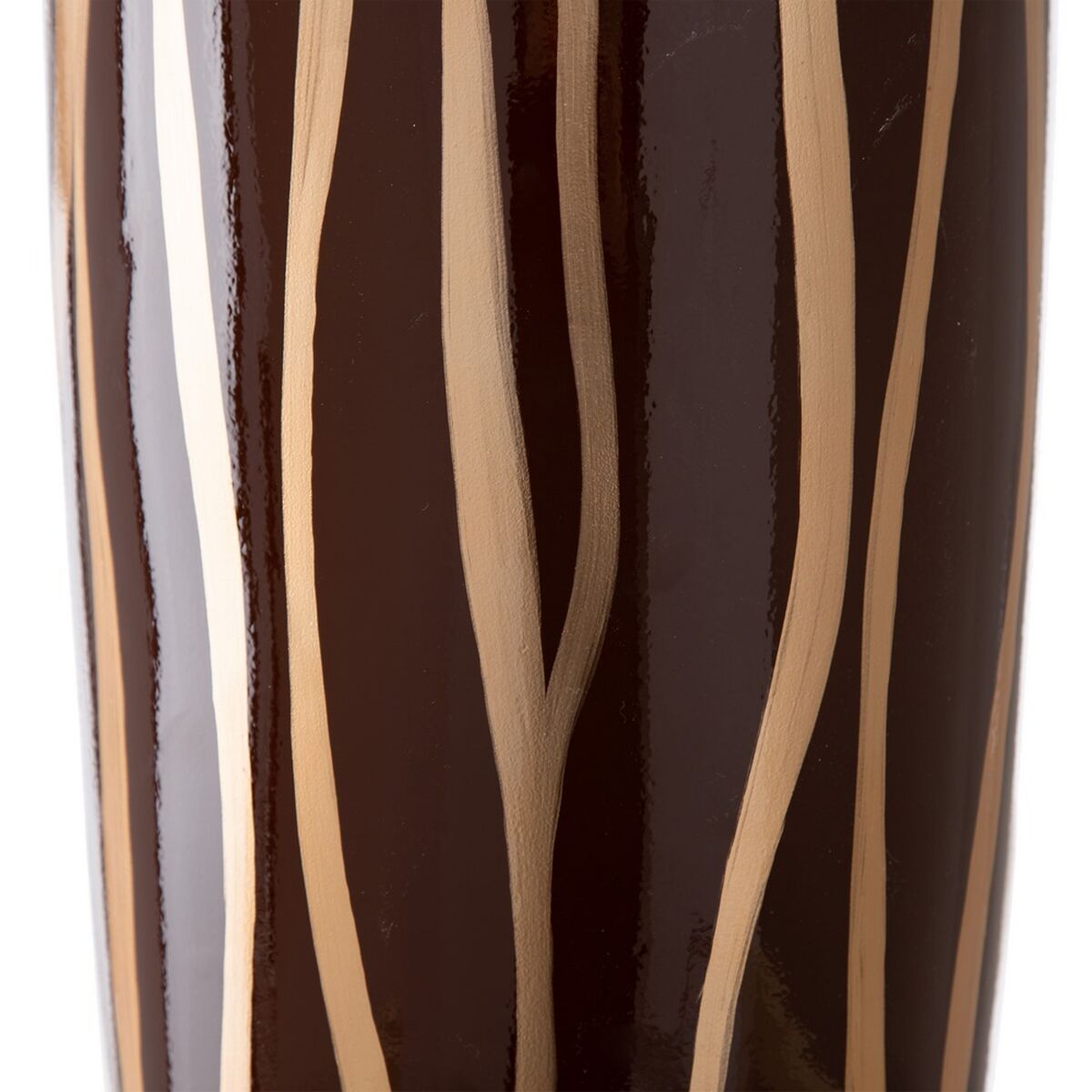 Vas 21 x 21 x 58,5 cm Zebra Keramik Gyllene Brun - 3