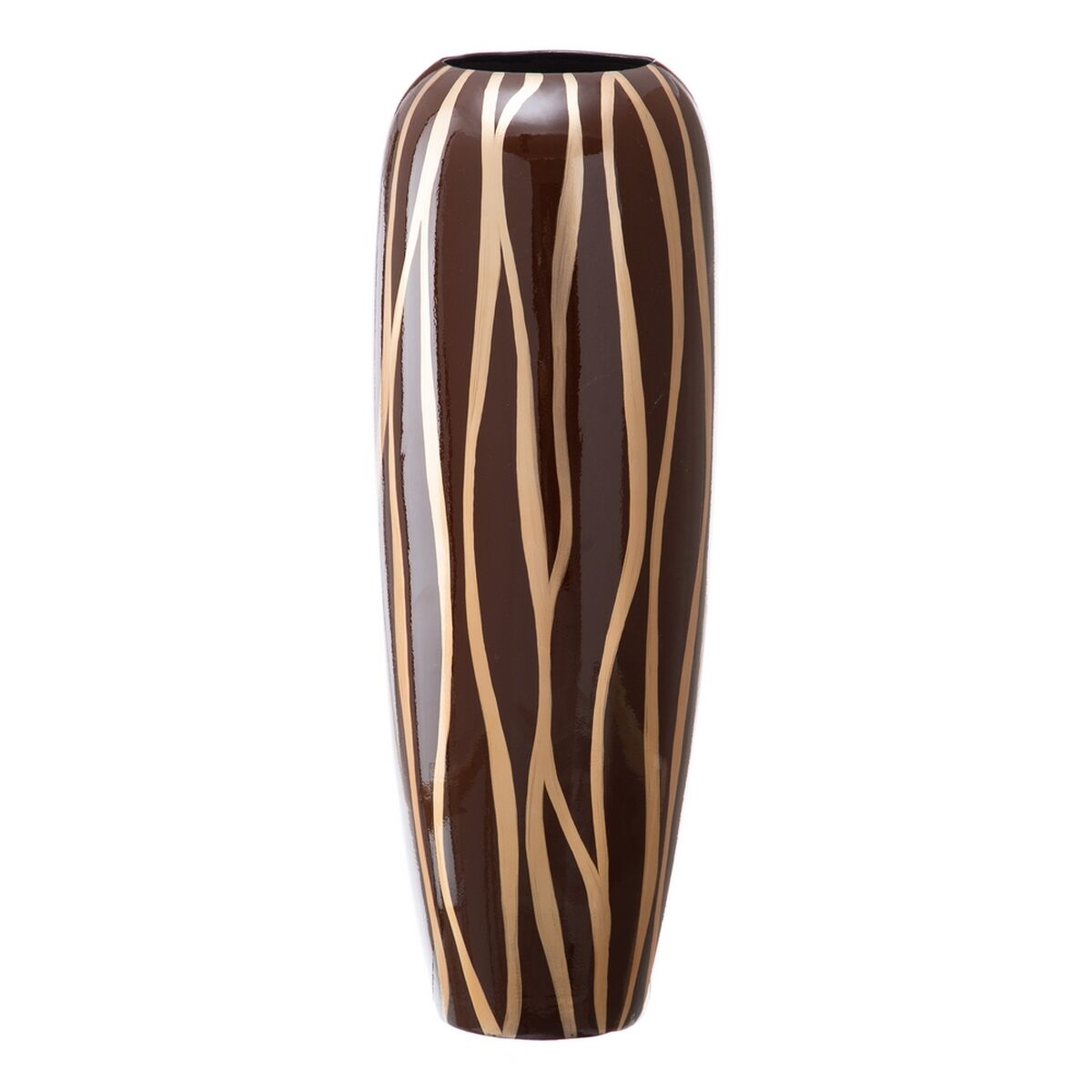 Vas 21 x 21 x 58,5 cm Zebra Keramik Gyllene Brun