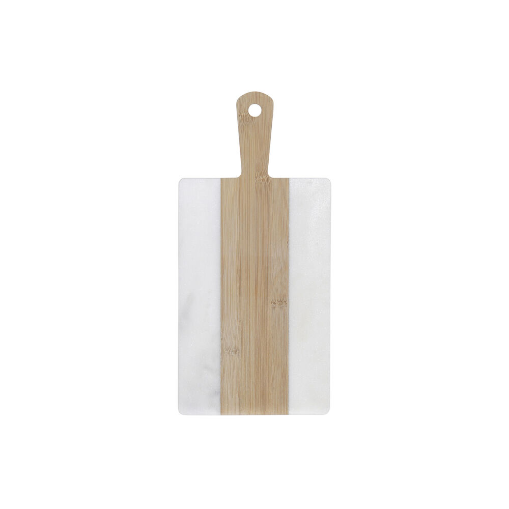 Skärbräda DKD Home Decor Vit Naturell Bambu Marmor Plast Rektangulär 38 x 18 x 1 cm - 4