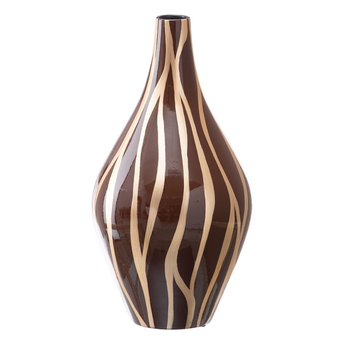 Vas Zebra Keramik Gyllene Brun 23 x 23 x 43 cm